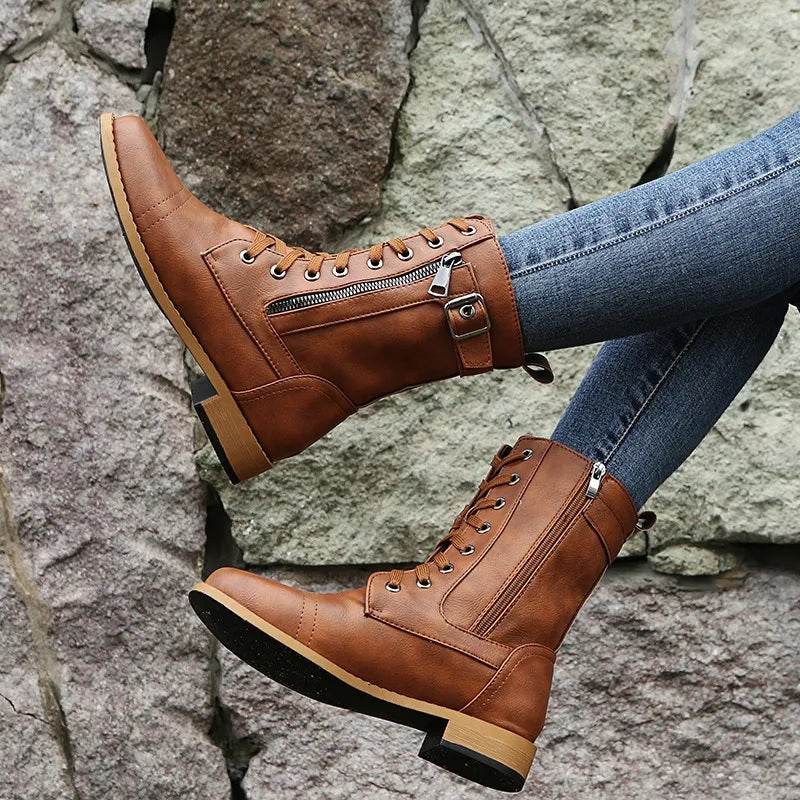 Eléandra – Bottes élégantes imperméables à talons bas | Style chic et confortable