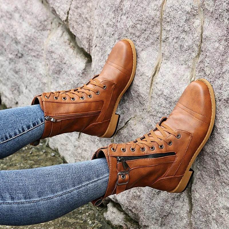Eléandra – Bottes élégantes imperméables à talons bas | Style chic et confortable