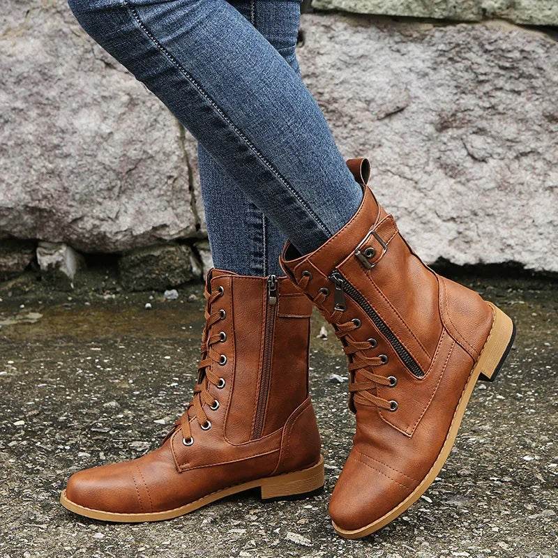 Eléandra – Bottes élégantes imperméables à talons bas | Style chic et confortable