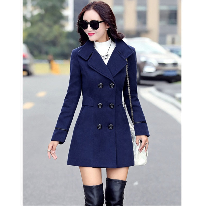 Manteau Élégant en Laine Ajusté