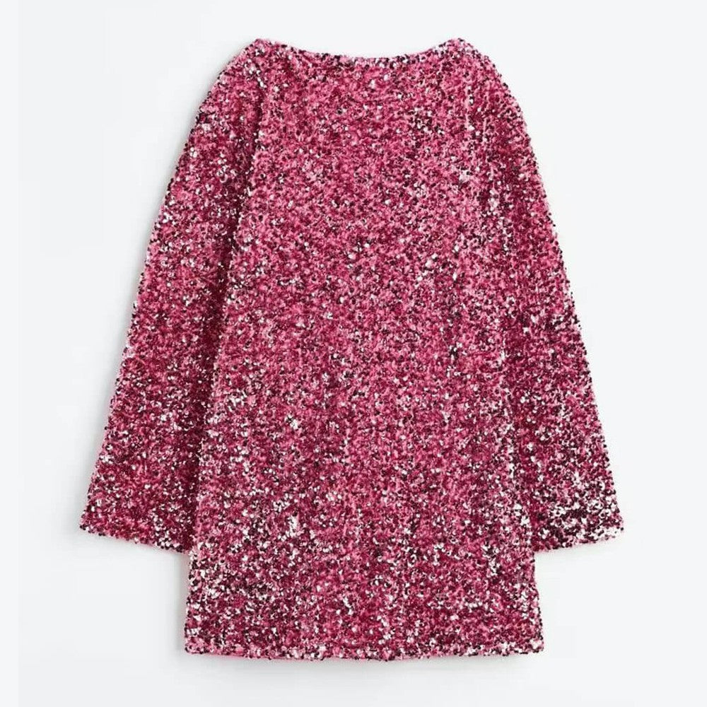 Marcelle | Robe à paillettes avec nœud et fermeture à nœud pour femmes