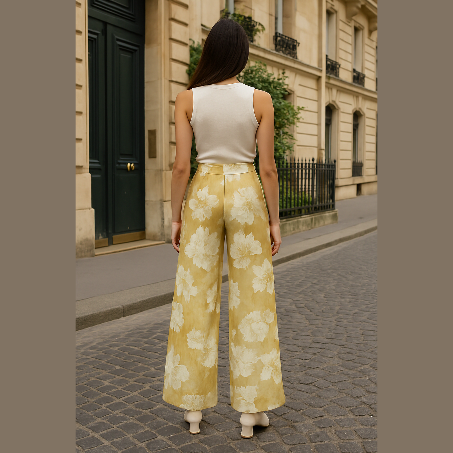 Lillianna | Pantalon Droit Femme Élégant à Taille Haute avec Imprimé Floral