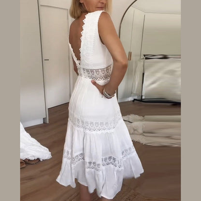 Joyce | Robe Midi Bohème Romantique en Dentelle pour Femmes