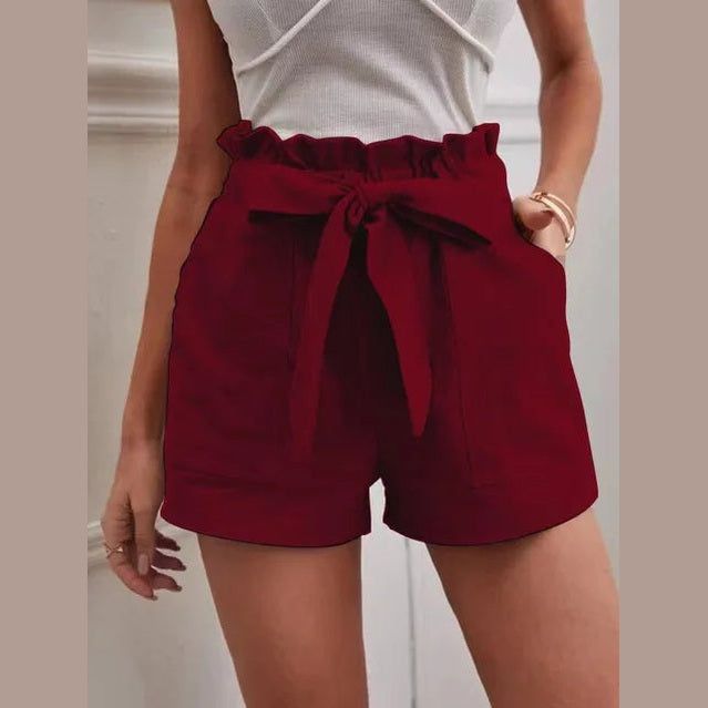 Lian | Short taille haute avec ceinture à nouer pour femme
