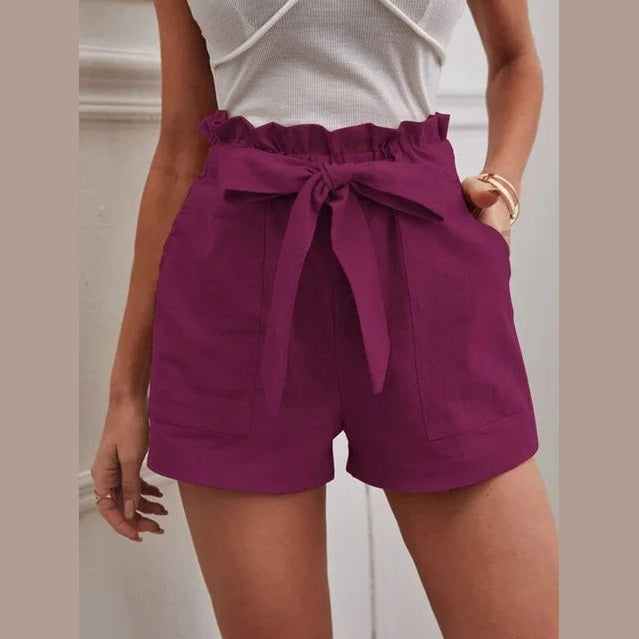 Lian | Short taille haute avec ceinture à nouer pour femme