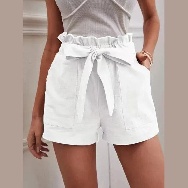Lian | Short taille haute avec ceinture à nouer pour femme