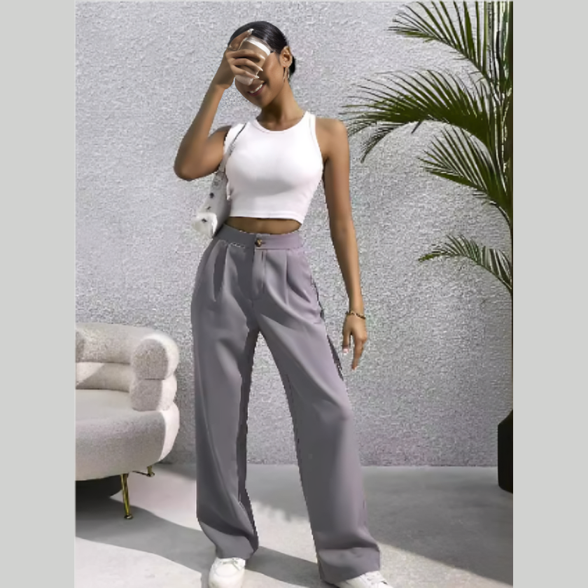 Cattleya | Pantalon à Jambe Large avec Silhouette Fluide pour Femme