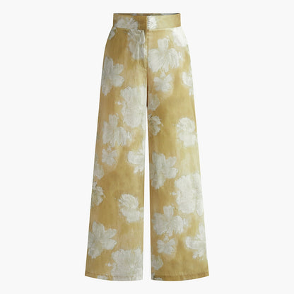 Lillianna | Pantalon Droit Femme Élégant à Taille Haute avec Imprimé Floral