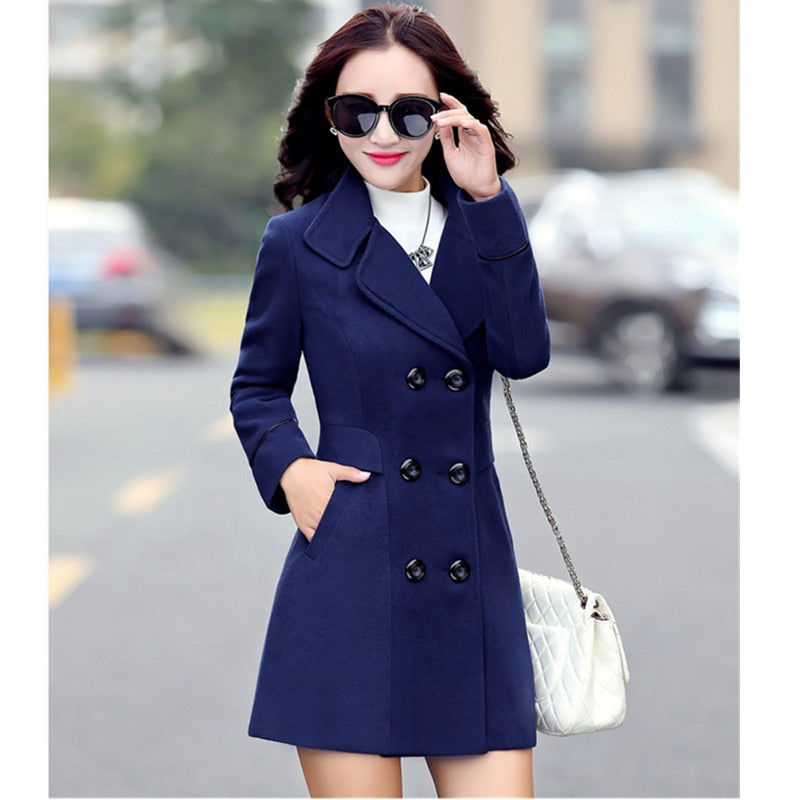 Manteau Élégant en Laine Ajusté