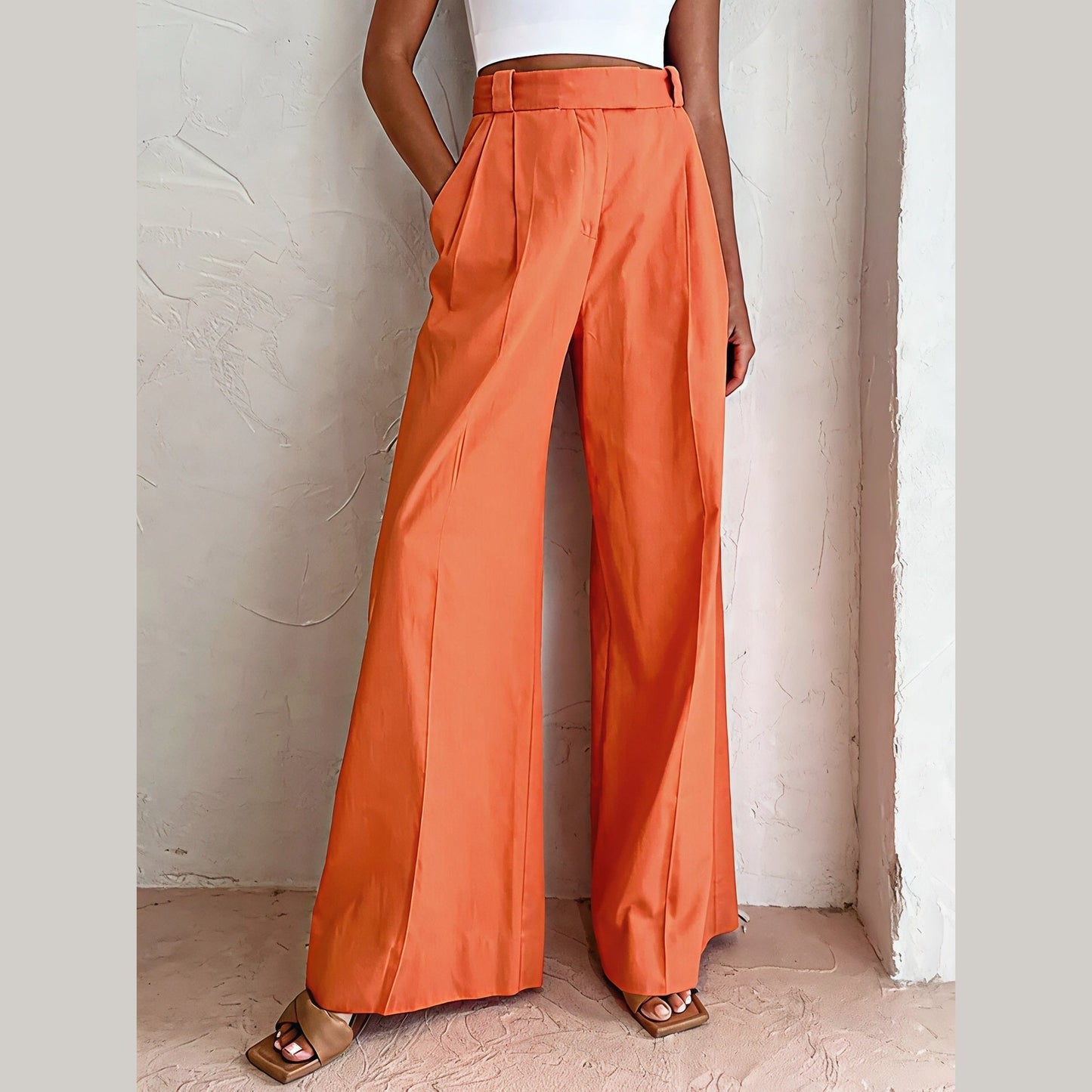 Alynna | Pantalon Taille Haute Élégant et Fluide pour Femme