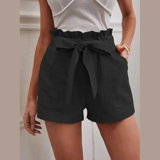 Lian | Short taille haute avec ceinture à nouer pour femme