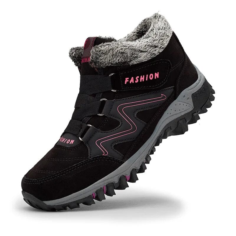 BOTTES ANTIDÉRAPANTES CHAUDES ET CONFORTABLES FEMININO Essentielle Noir/Rose 35 