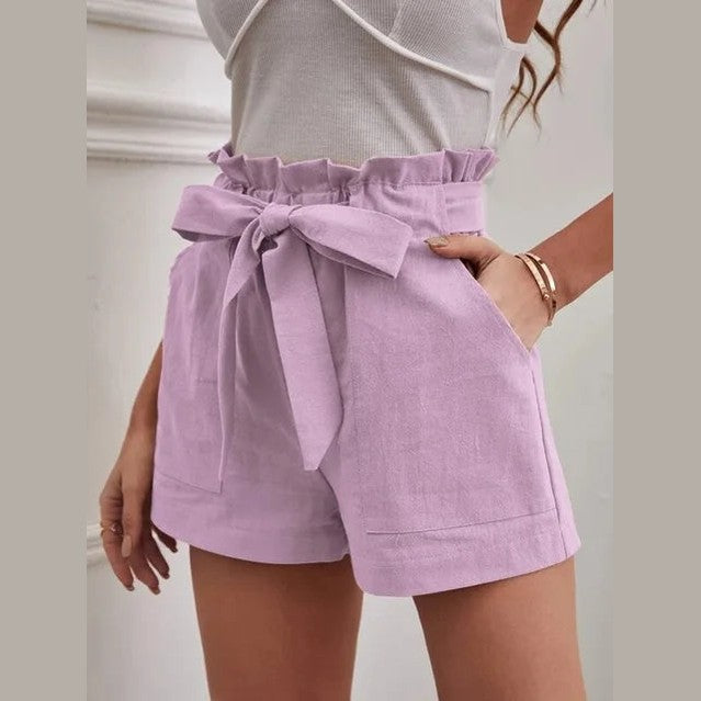 Lian | Short taille haute avec ceinture à nouer pour femme