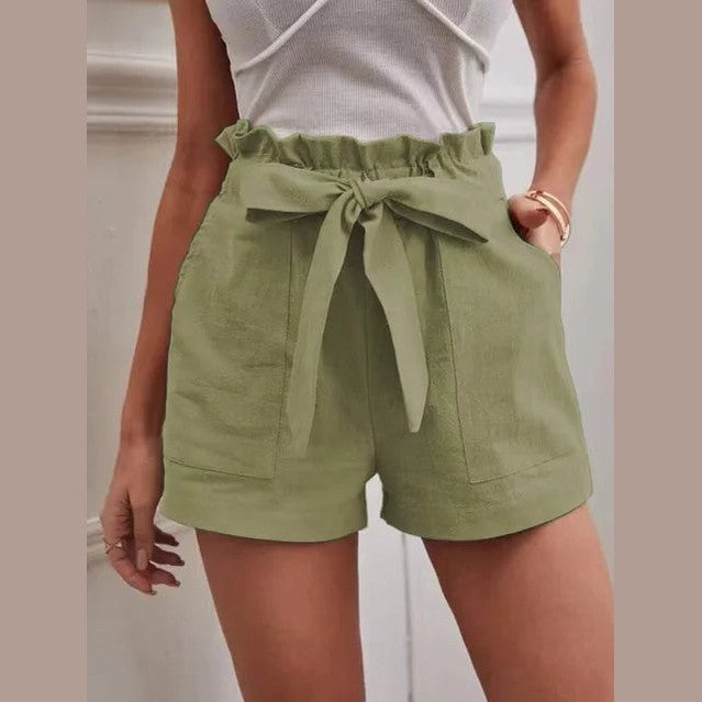 Lian | Short taille haute avec ceinture à nouer pour femme