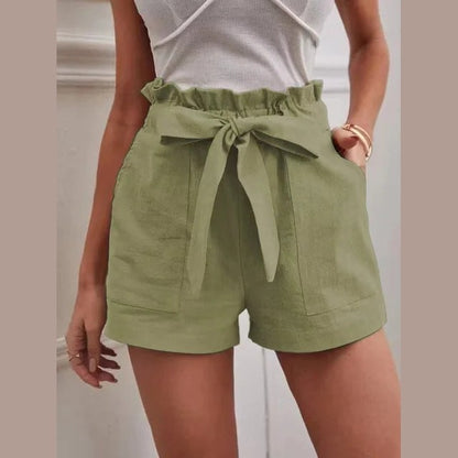 Lian | Short taille haute avec ceinture à nouer pour femme