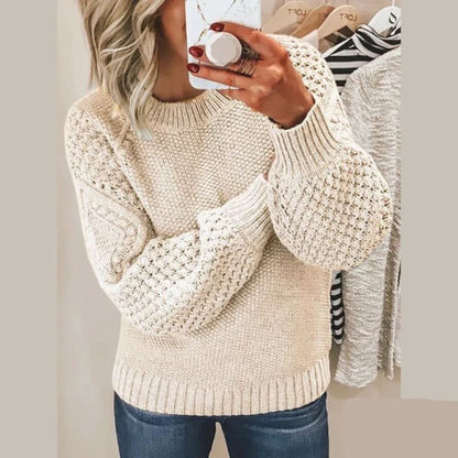 Lieke - Pull chaud d'automne Essentielle Beige S 
