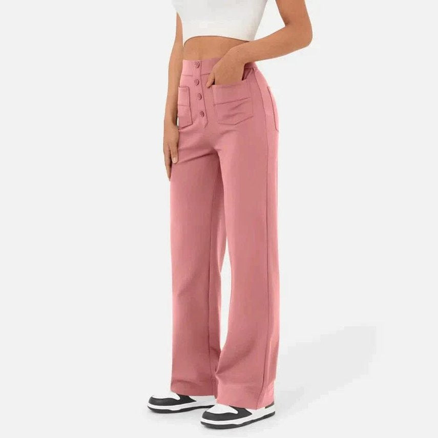 Pantalon décontracté élastique à taille haute Miss Essentielle 