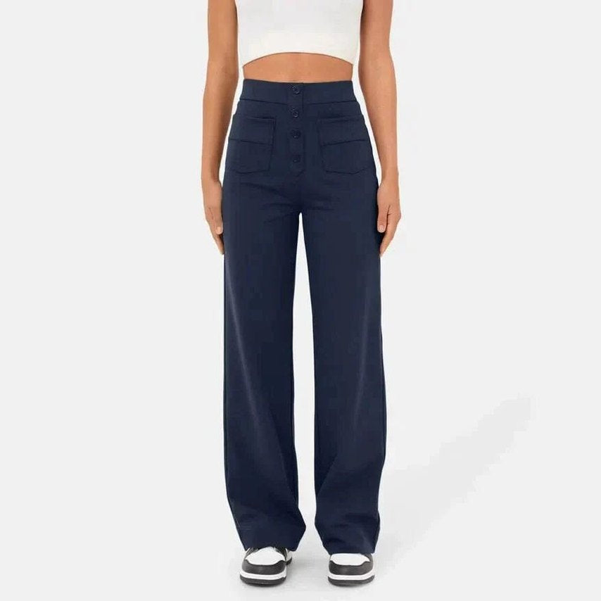 Pantalon décontracté élastique à taille haute Miss Essentielle 