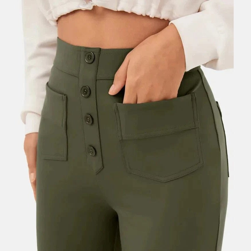 Pantalon décontracté élastique à taille haute Miss Essentielle 