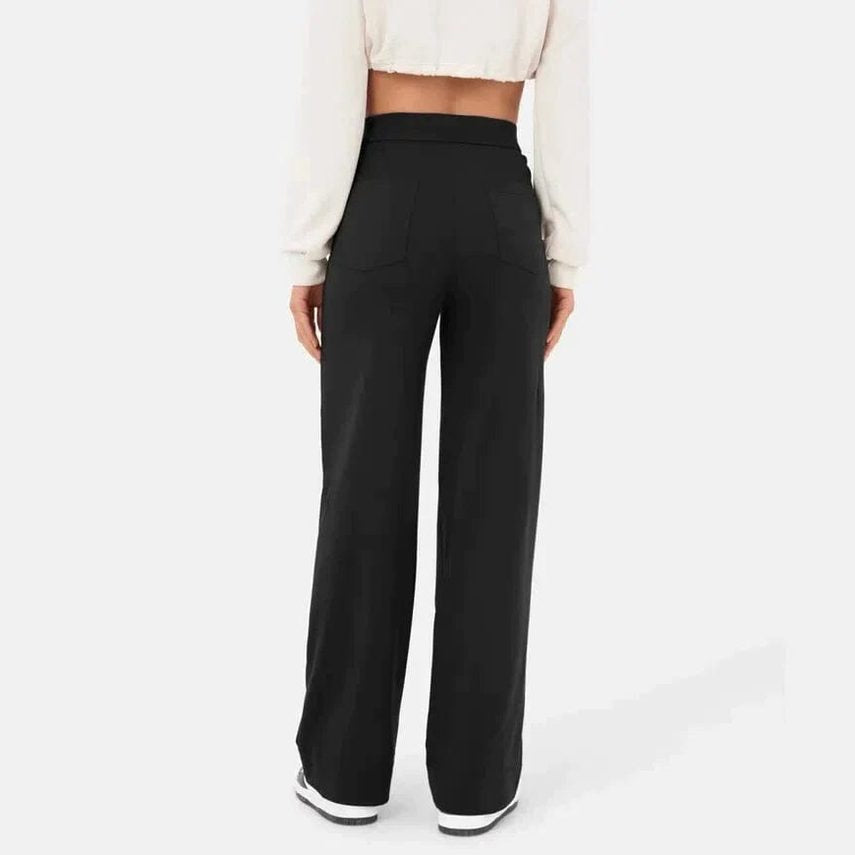 Pantalon décontracté élastique à taille haute Miss Essentielle 