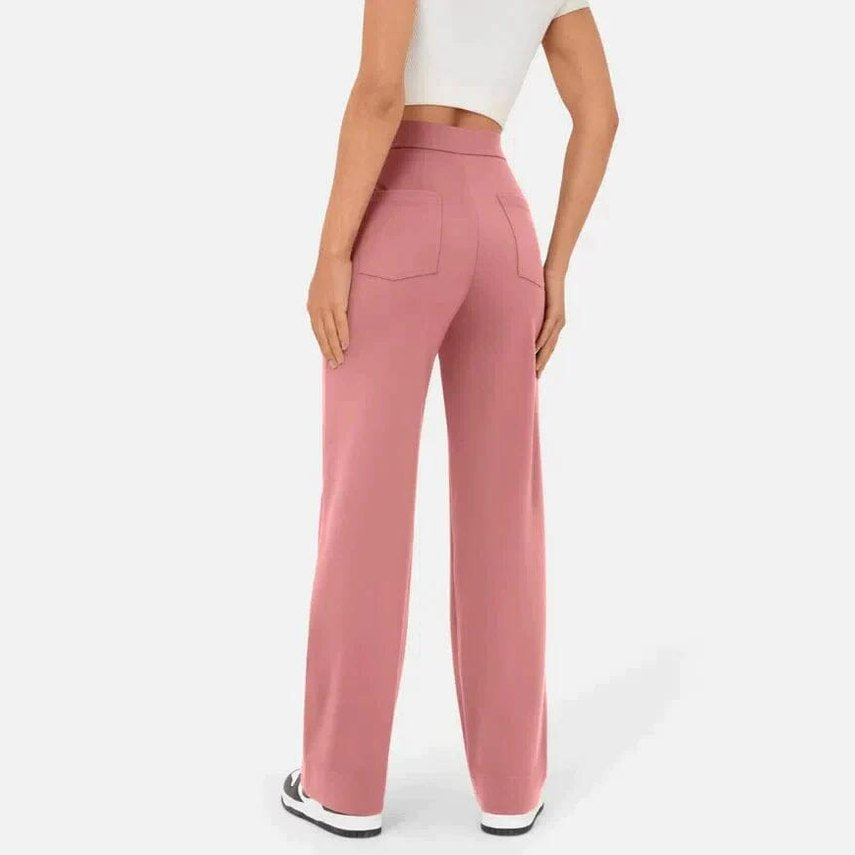 Pantalon décontracté élastique à taille haute Miss Essentielle 