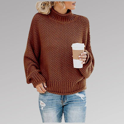 Rabea - Pull tricoté à la main Essentielle Marron S 
