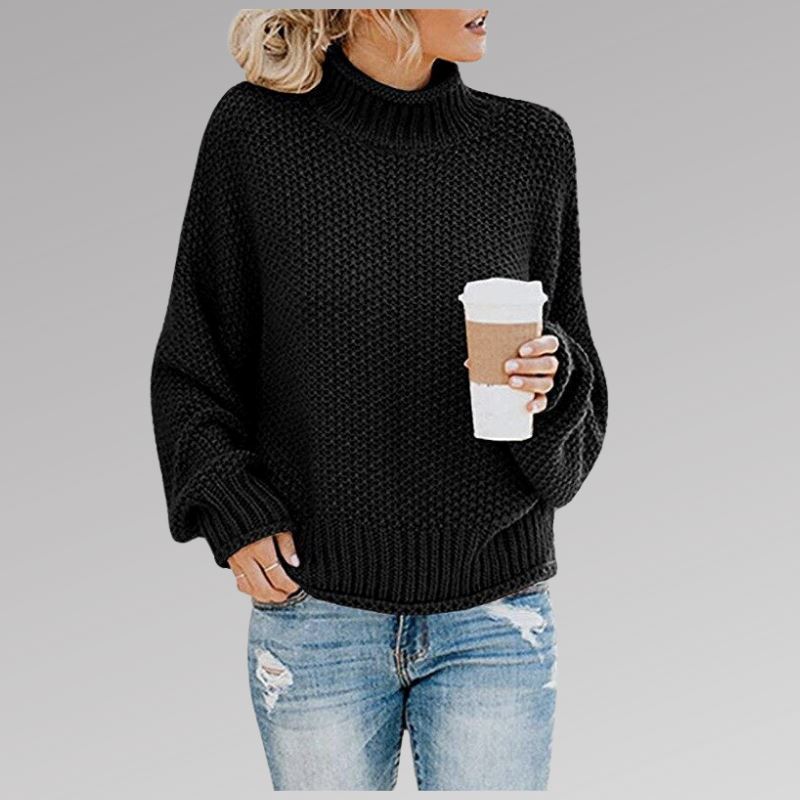 Rabea - Pull tricoté à la main Essentielle Noir S 