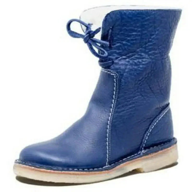 THE KONF™ | BOTTES IMPERMÉABLES EN CUIR POLAIRE AVEC DOUBLURE EN LAINE Essentielle Bleu 35 