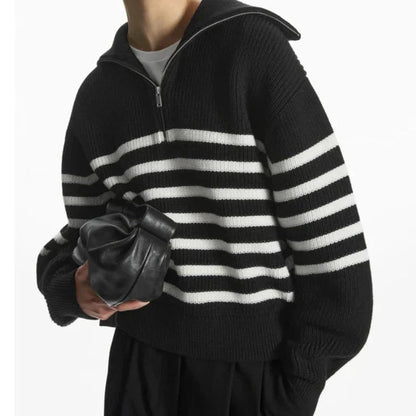 THE KONF™ | Pull tricoté féminin avec fermeture éclair FEMININO Essentielle 