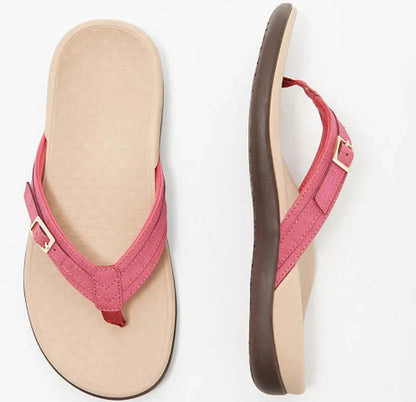 THE KONF™ | Sandale Orthopédique Pour Femme Alicia Chaussons de marche orthopédiques et diabétiques Essentielle Rouge 35 